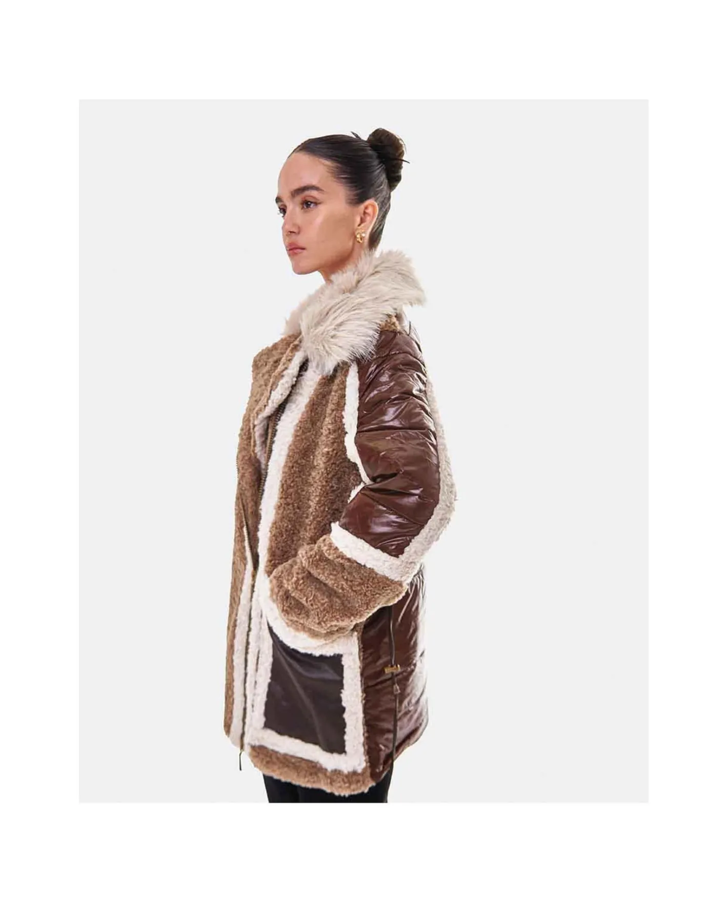 Cuplé Abrigo Deluxe Felpa Marron^Mujer Chaquetas Y Abrigos