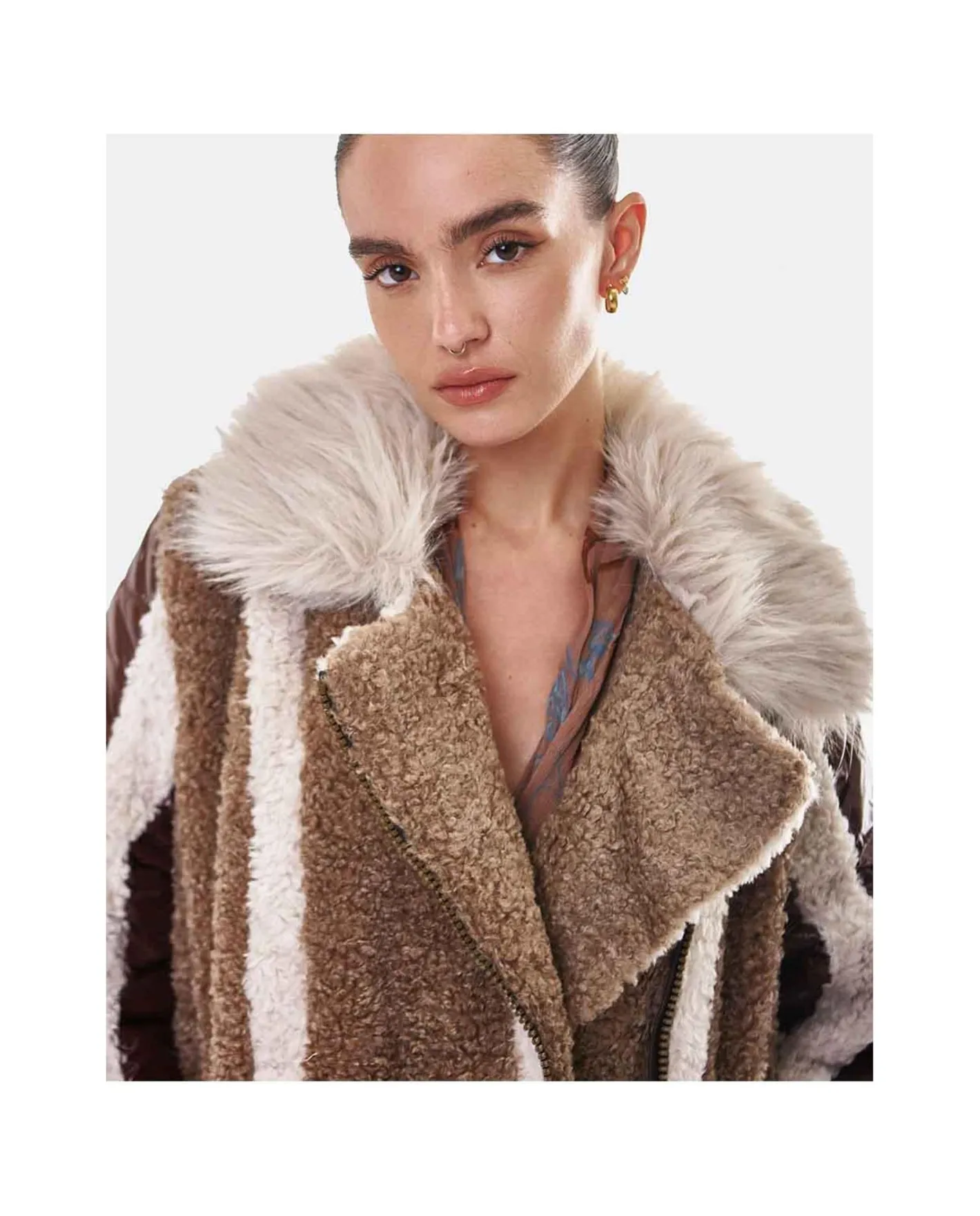 Cuplé Abrigo Deluxe Felpa Marron^Mujer Chaquetas Y Abrigos