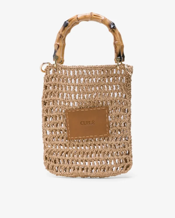Cuplé Bandolera Bambu Rafia Marron^Mujer Bandoleras