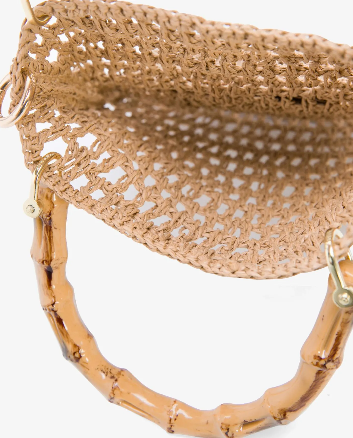 Cuplé Bandolera Bambu Rafia Marron^Mujer Bandoleras