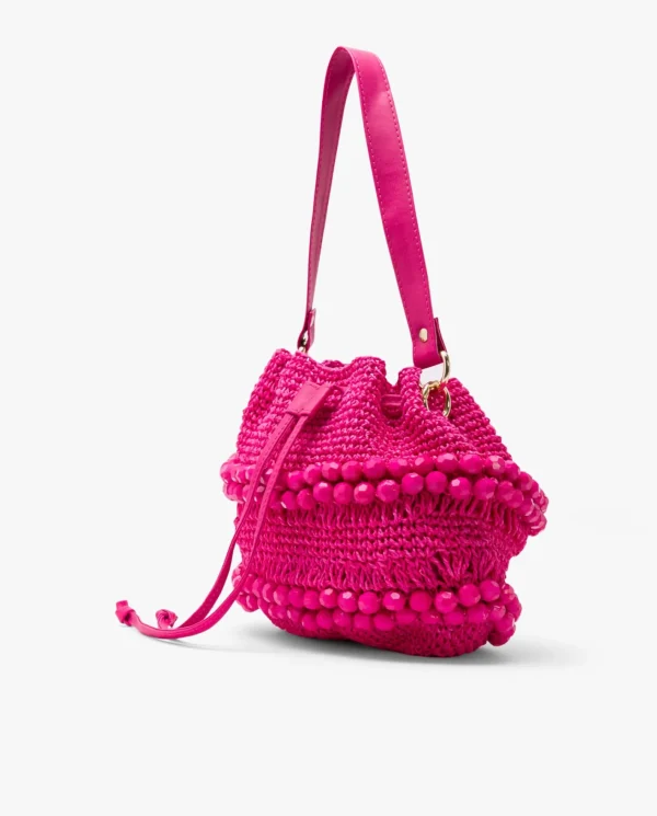 Cuplé Bandolera Bolas Rafia Fucsia^Mujer Bolsos Mano