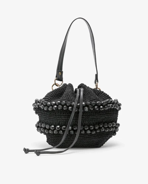 Cuplé Bandolera Bolas Rafia Negro^Mujer Bandoleras