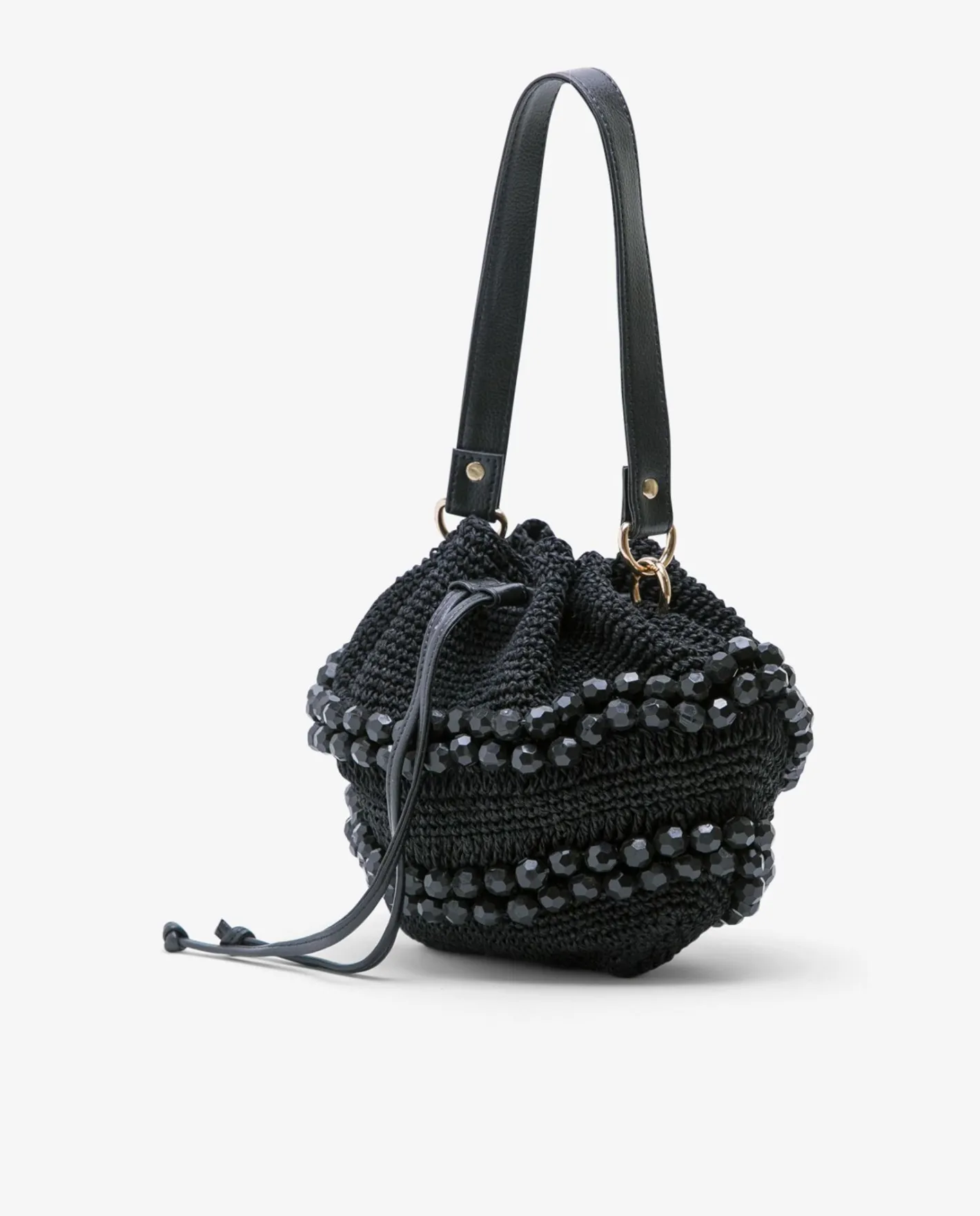 Cuplé Bandolera Bolas Rafia Negro^Mujer Bandoleras