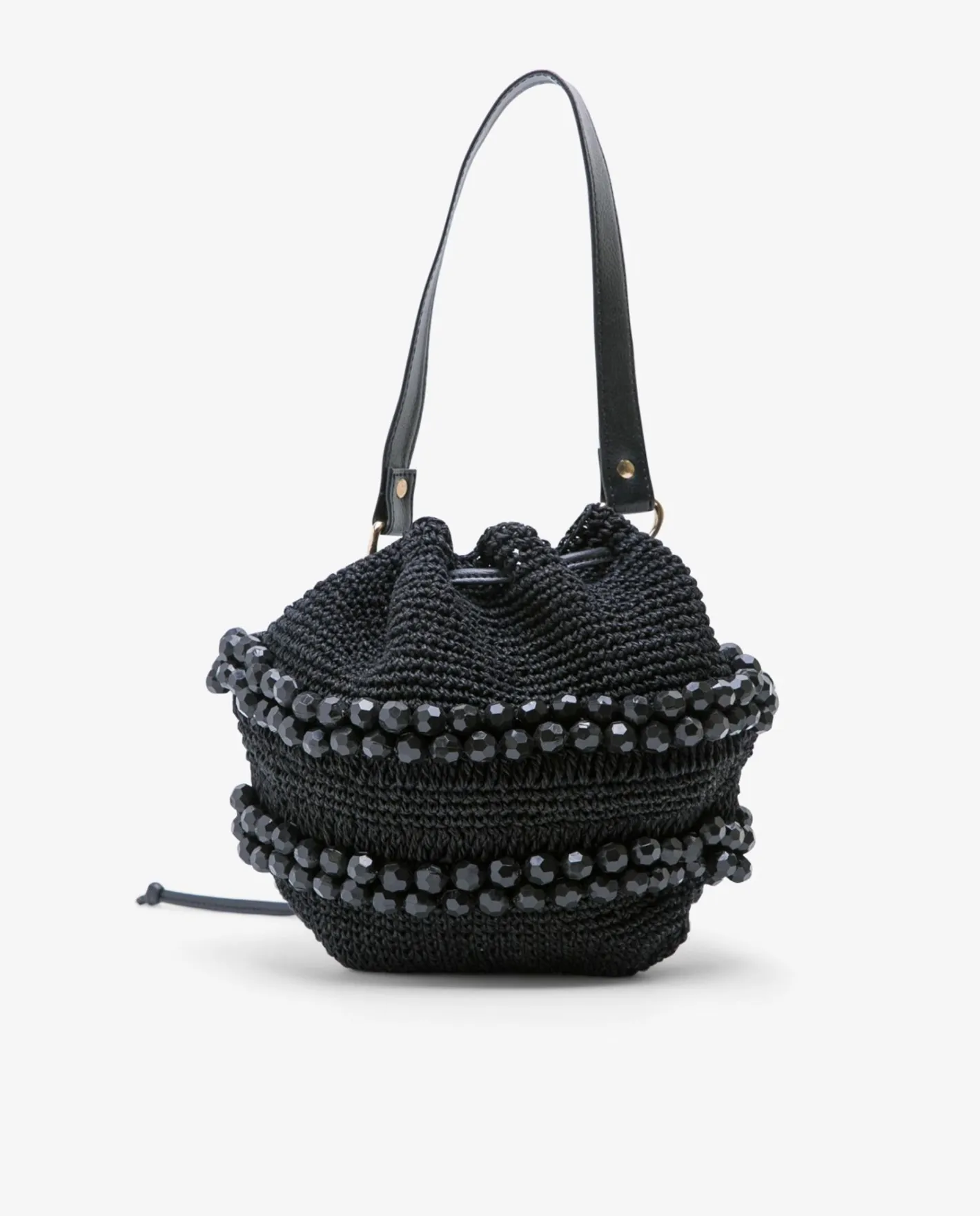 Cuplé Bandolera Bolas Rafia Negro^Mujer Bandoleras