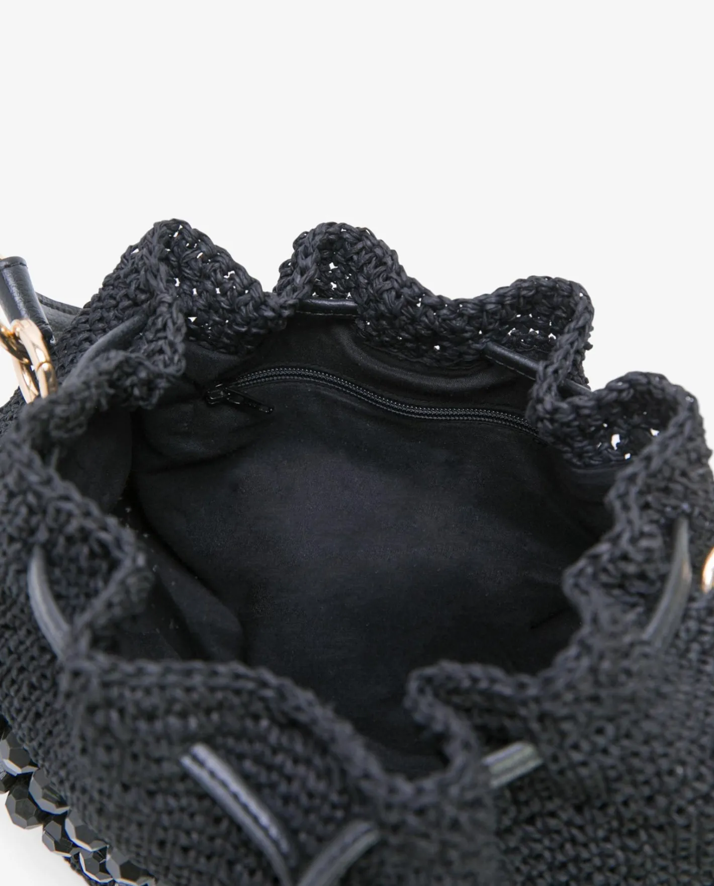 Cuplé Bandolera Bolas Rafia Negro^Mujer Bandoleras