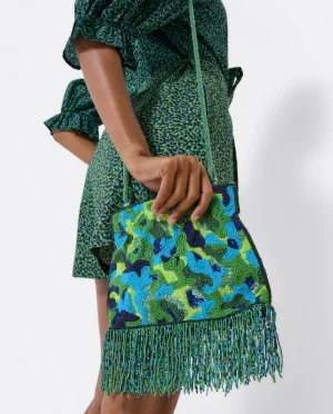 Cuplé Bandolera Cuentas Leopardo Verde^Mujer Bandoleras