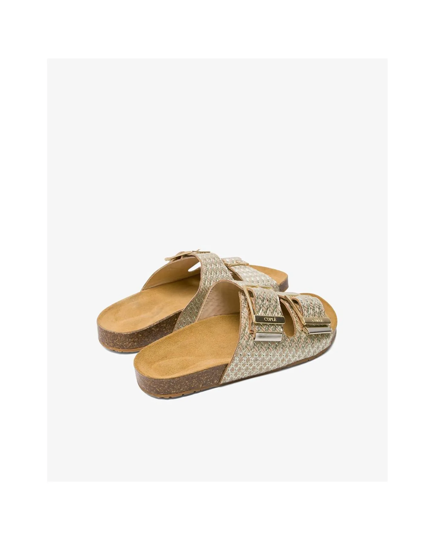 Cuplé Bio Hebillas Trenzado Oro^Mujer Sandalias