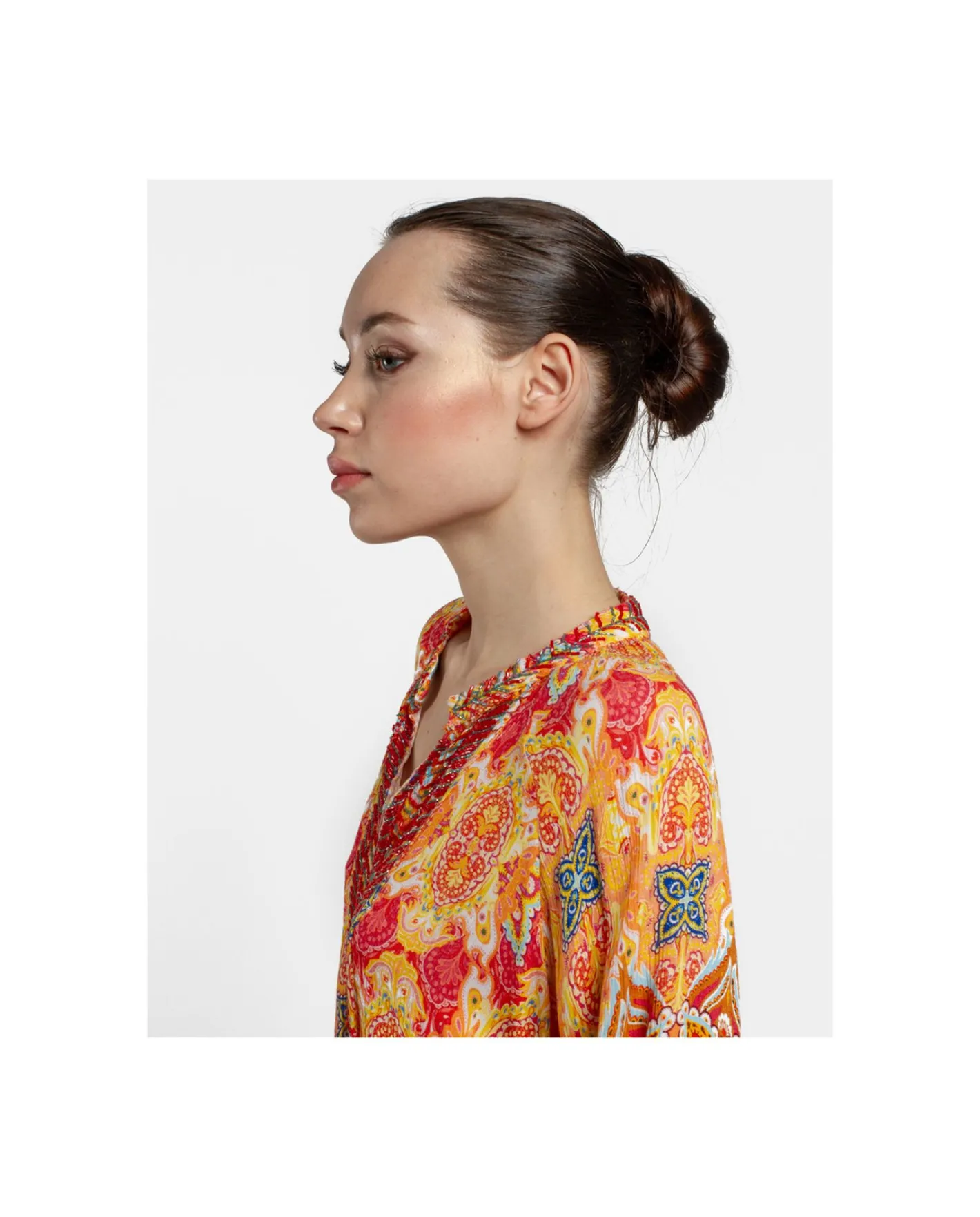 Cuplé Blusa Kaftan Crep Estampado Cachemiras^Mujer Camisas Y Tops
