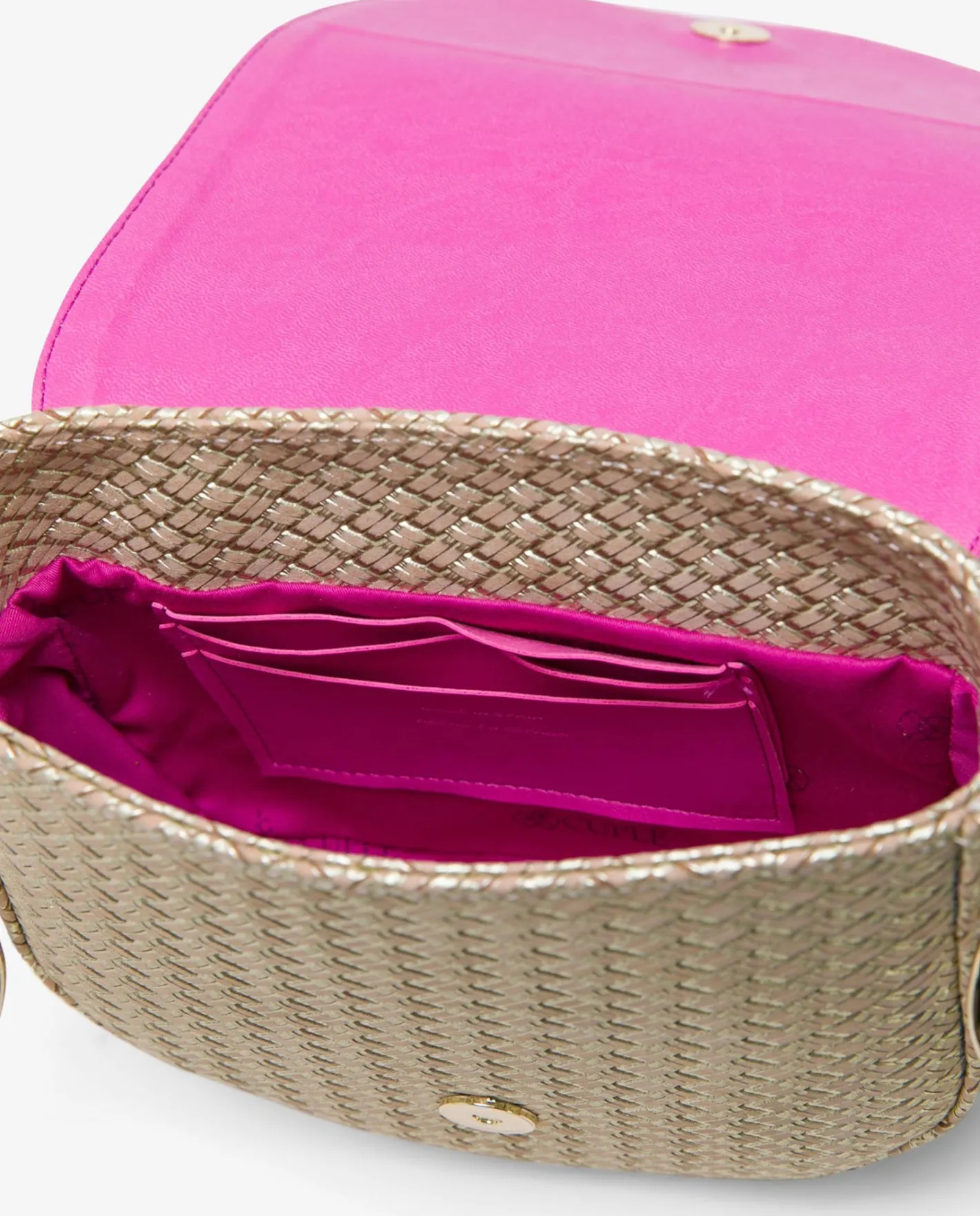Cuplé Bolso Bandolera Borlas Piel Trenzada Oro^Mujer Bandoleras