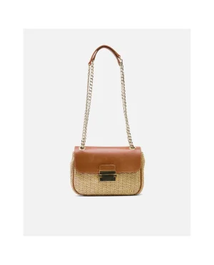 Cuplé Bolso Caja Pequeno Rafia Beig^Mujer Shoppers Y Bolsos Hombro