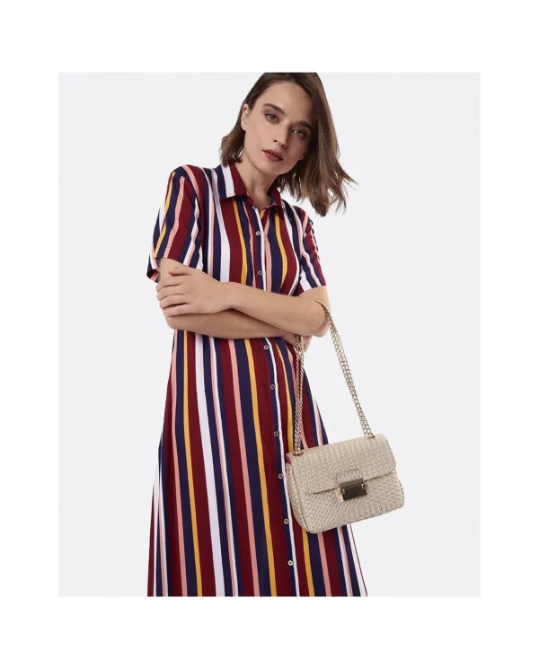 Cuplé Bolso Caja Pequeno Trenzado Oro^Mujer Bandoleras