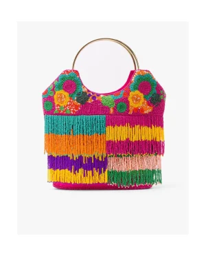 Cuplé Bolso Flecos Cuentas Multicolor^Mujer Shoppers Y Bolsos Hombro