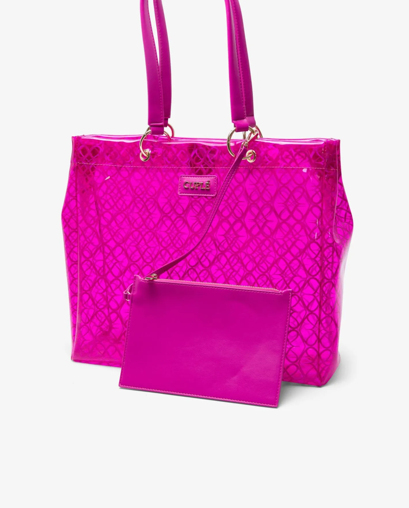 Cuplé Bolso Tote Vinilo Fucsia^Mujer Shoppers Y Bolsos Hombro
