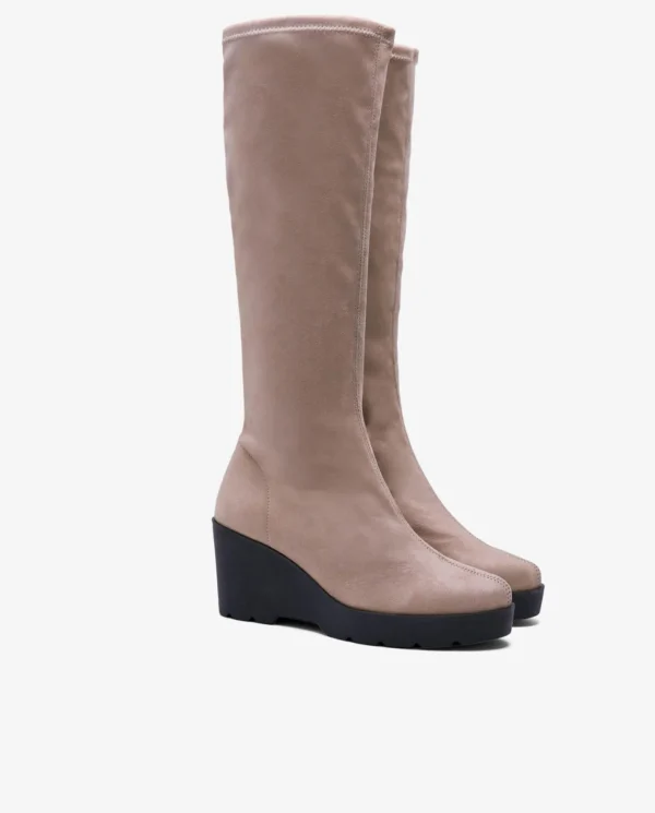 Cuplé Bota Alta Cuna Ultrasuede Strech Cuero^Mujer Botas Y Botines