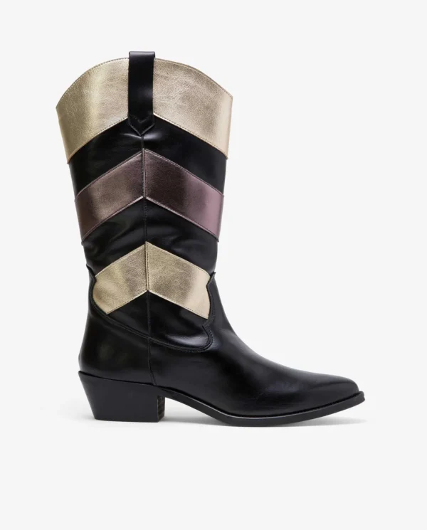 Cuplé Bota Cow Multi Napa Negro^Mujer Botas Y Botines