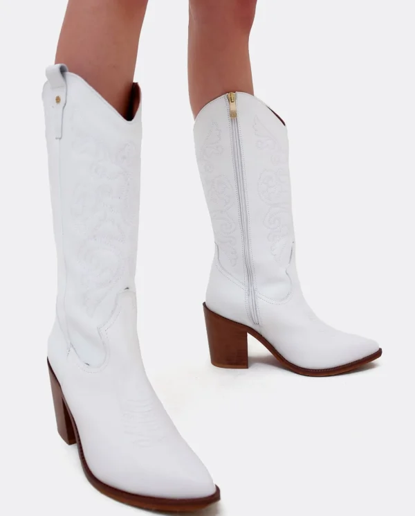 Cuplé Bota Cow Napa Blanco^Mujer Botas Y Botines
