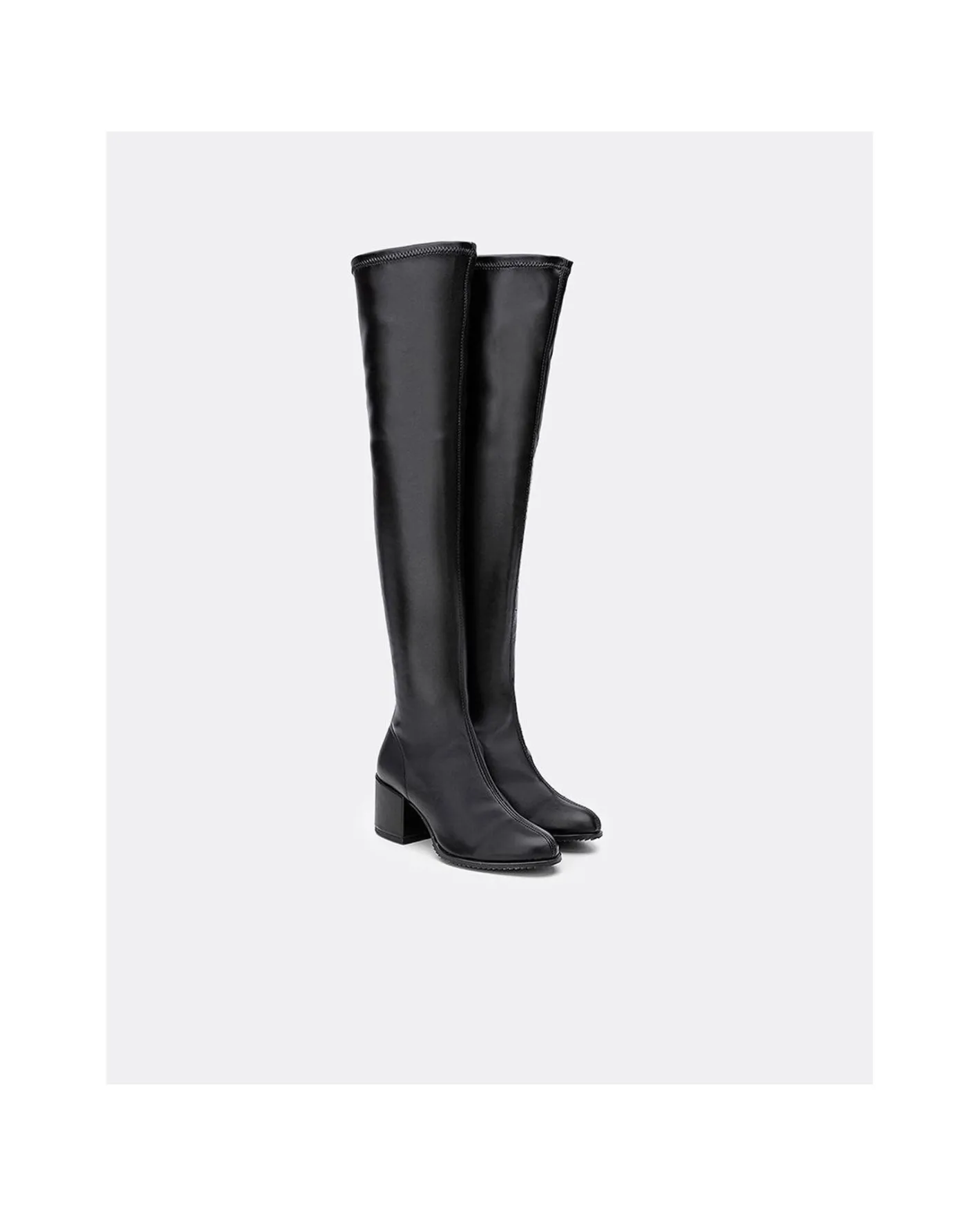 Cuplé Bota Mosquetera Strech Napa Licra Negro^Mujer Botas Y Botines