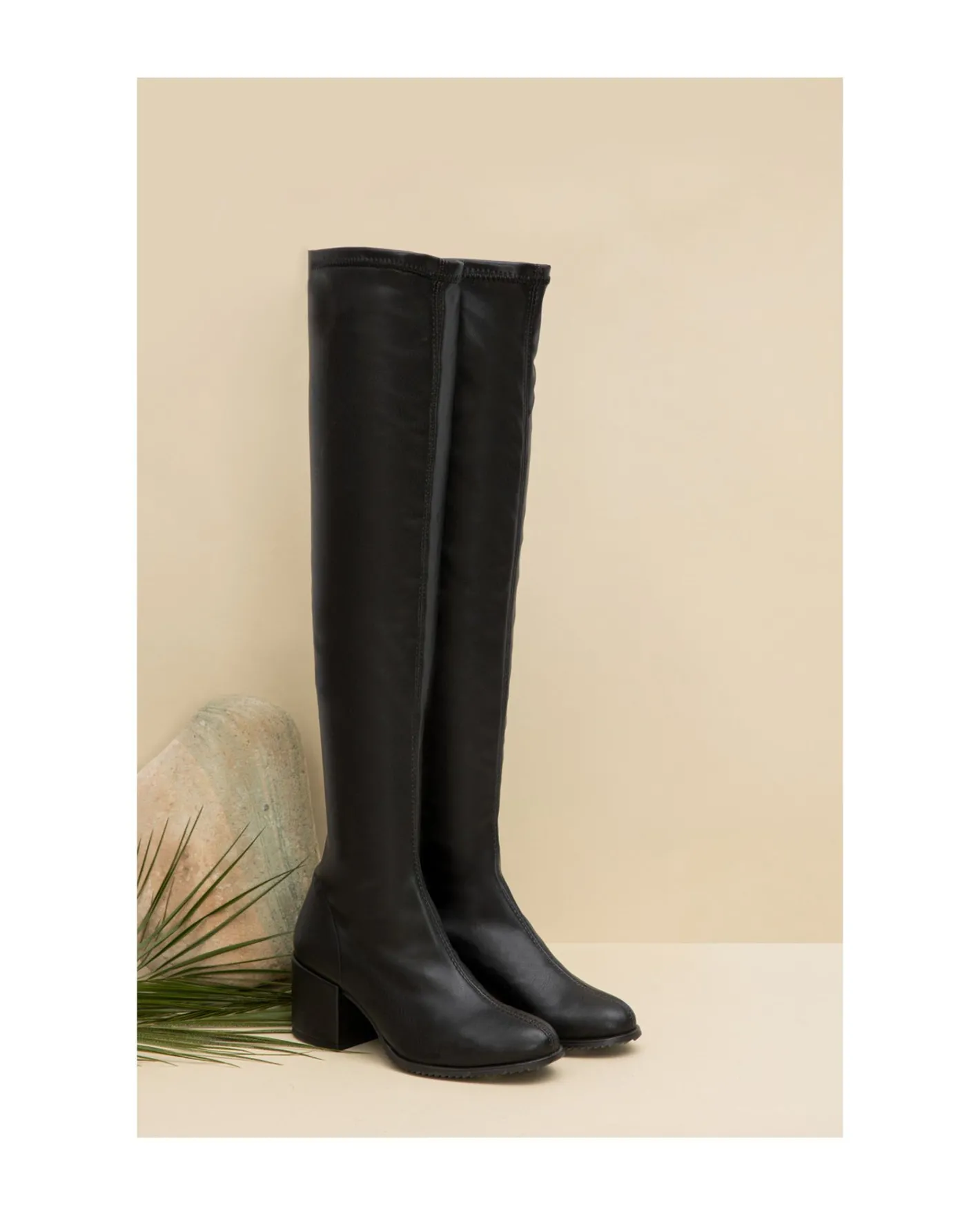 Cuplé Bota Mosquetera Strech Napa Licra Negro^Mujer Botas Y Botines