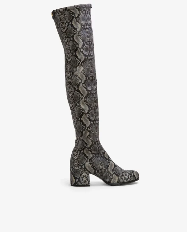Cuplé Bota Mosquetera Strech Serpiente Gris^Mujer Botas Y Botines