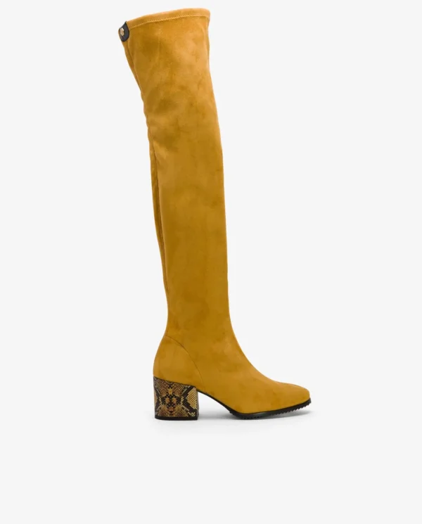 Cuplé Bota Mosquetera Strech Ultrasuede Strech Amarillo^Mujer Botas Y Botines