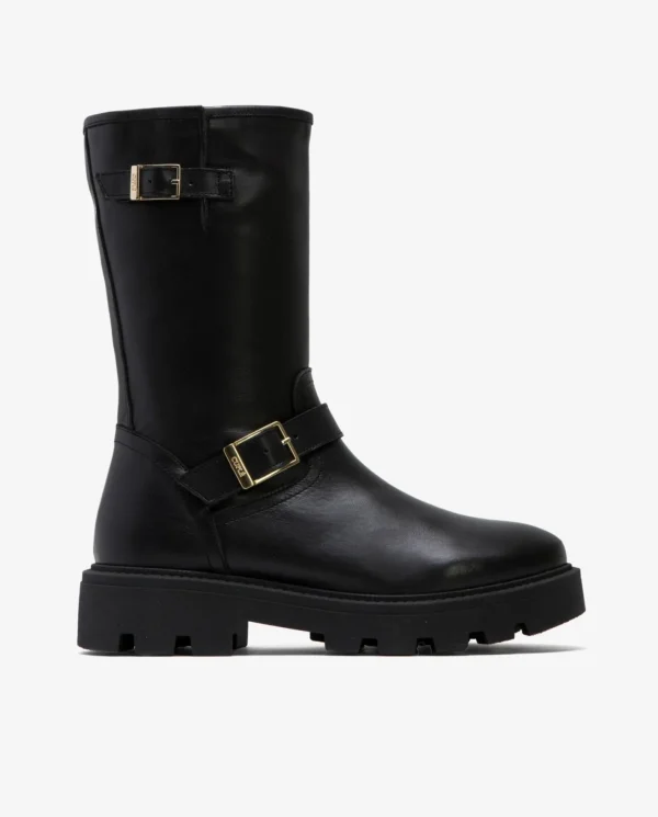 Cuplé Bota Motera Napa Negro^Mujer Botas Y Botines