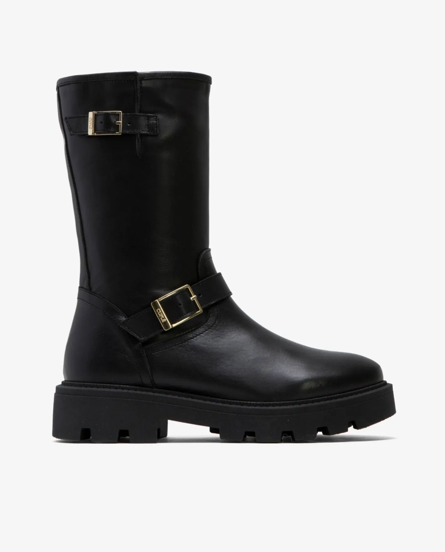 Cuplé Bota Motera Napa Negro^Mujer Botas Y Botines