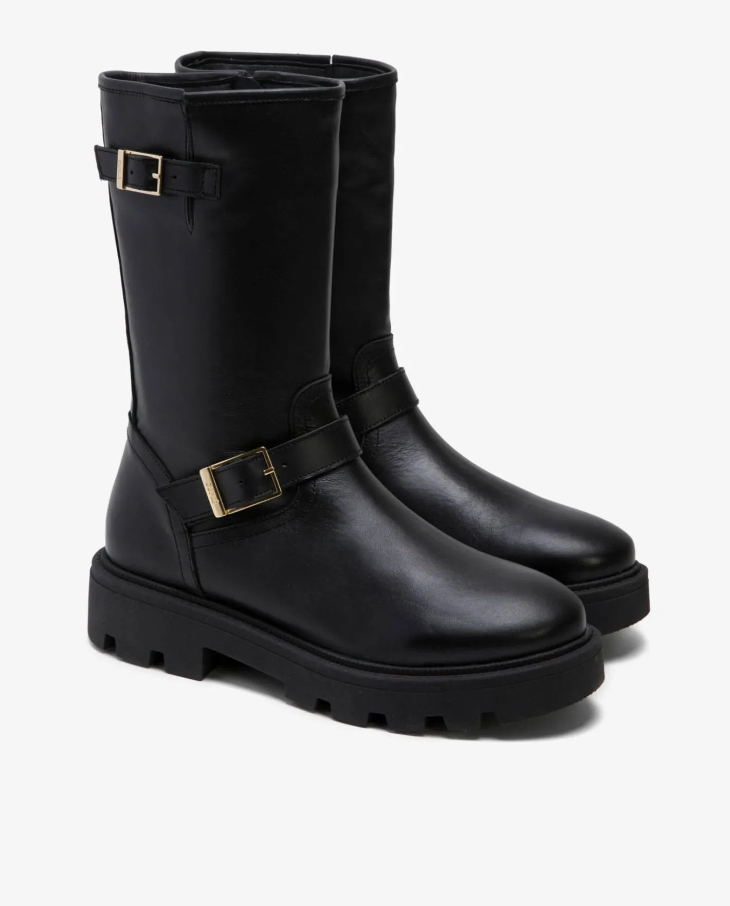 Cuplé Bota Motera Napa Negro^Mujer Botas Y Botines