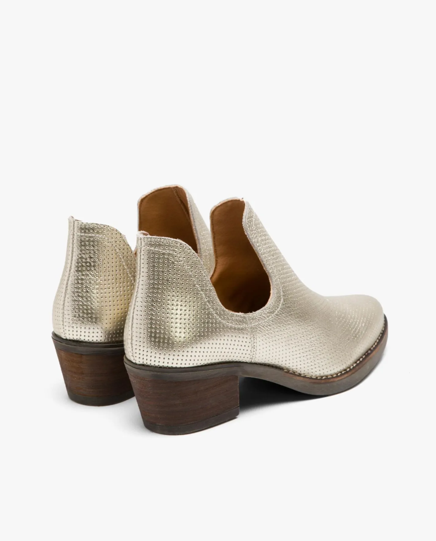 Cuplé Botin Abertura Piel Metalizado^Mujer Botas Y Botines