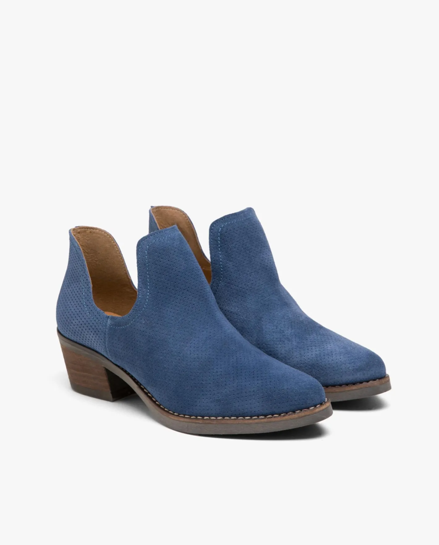Cuplé Botin Abertura Serraje Marino^Mujer Botas Y Botines
