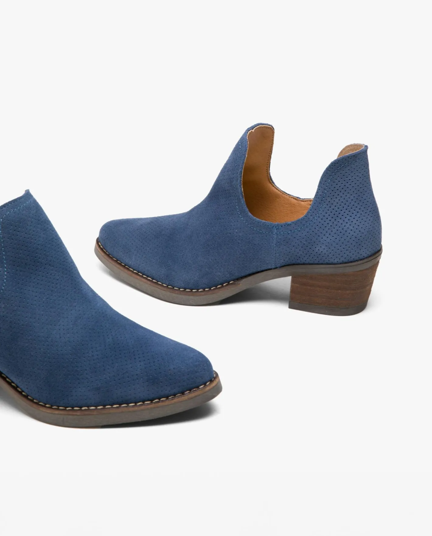 Cuplé Botin Abertura Serraje Marino^Mujer Botas Y Botines