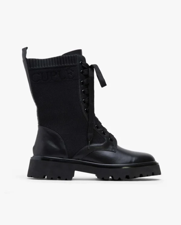 Cuplé Botin Cordones Napa Negro^Mujer Botas Y Botines