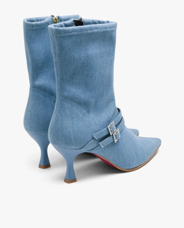 Cuplé Botin Hebilla Vaquero Azul^Mujer Botas Y Botines