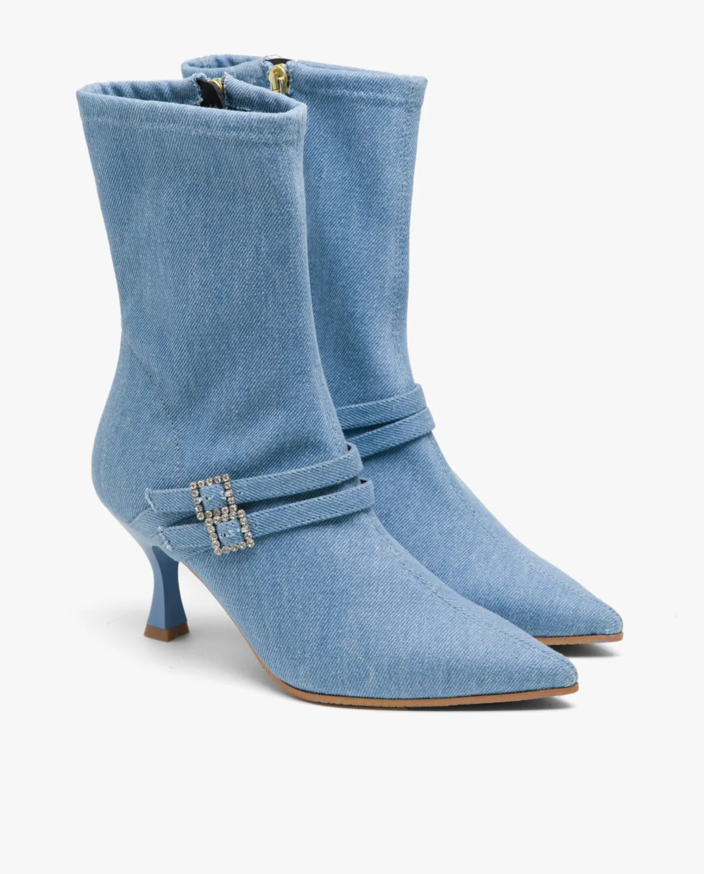 Cuplé Botin Hebilla Vaquero Azul^Mujer Botas Y Botines