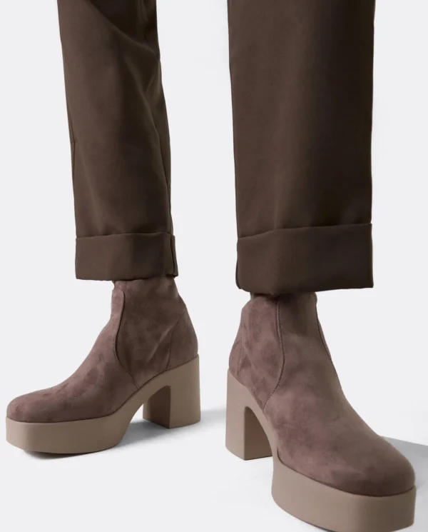 Cuplé Botin Plataforma Ultrasuede Strech Vison^Mujer Botas Y Botines