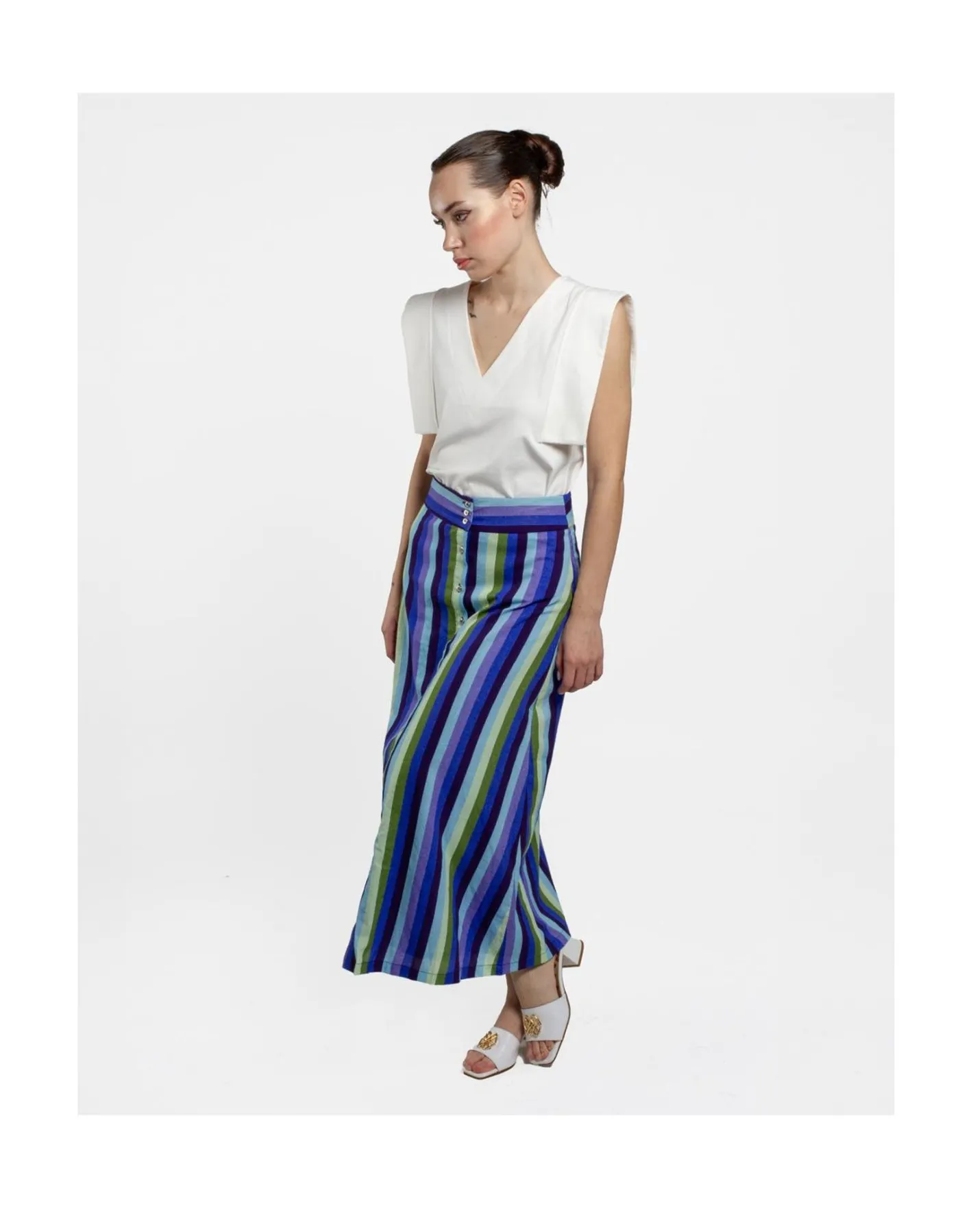 Cuplé Camiseta Geometrica Punto Blanco^Mujer Camisas Y Tops