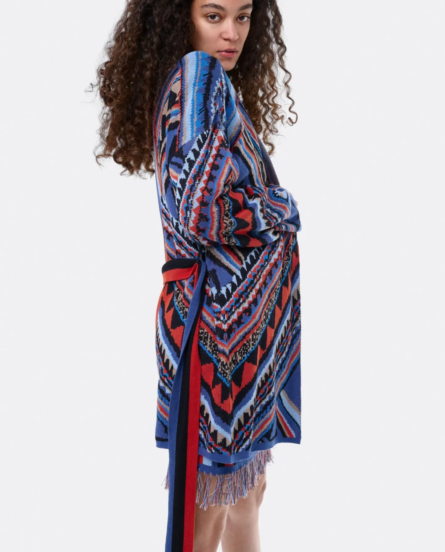 Cuplé Cardigan Etnico Punto Tricot Multicolor^Mujer Chaquetas Y Abrigos