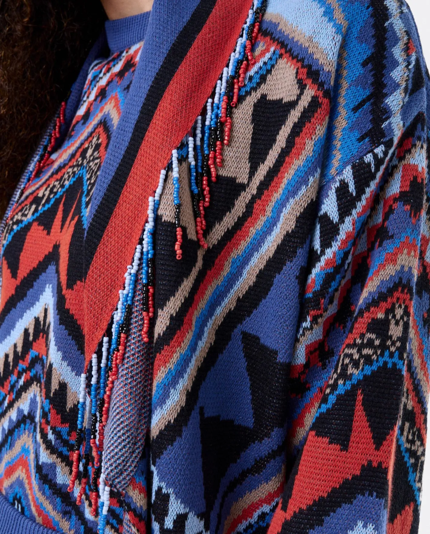 Cuplé Cardigan Etnico Punto Tricot Multicolor^Mujer Chaquetas Y Abrigos