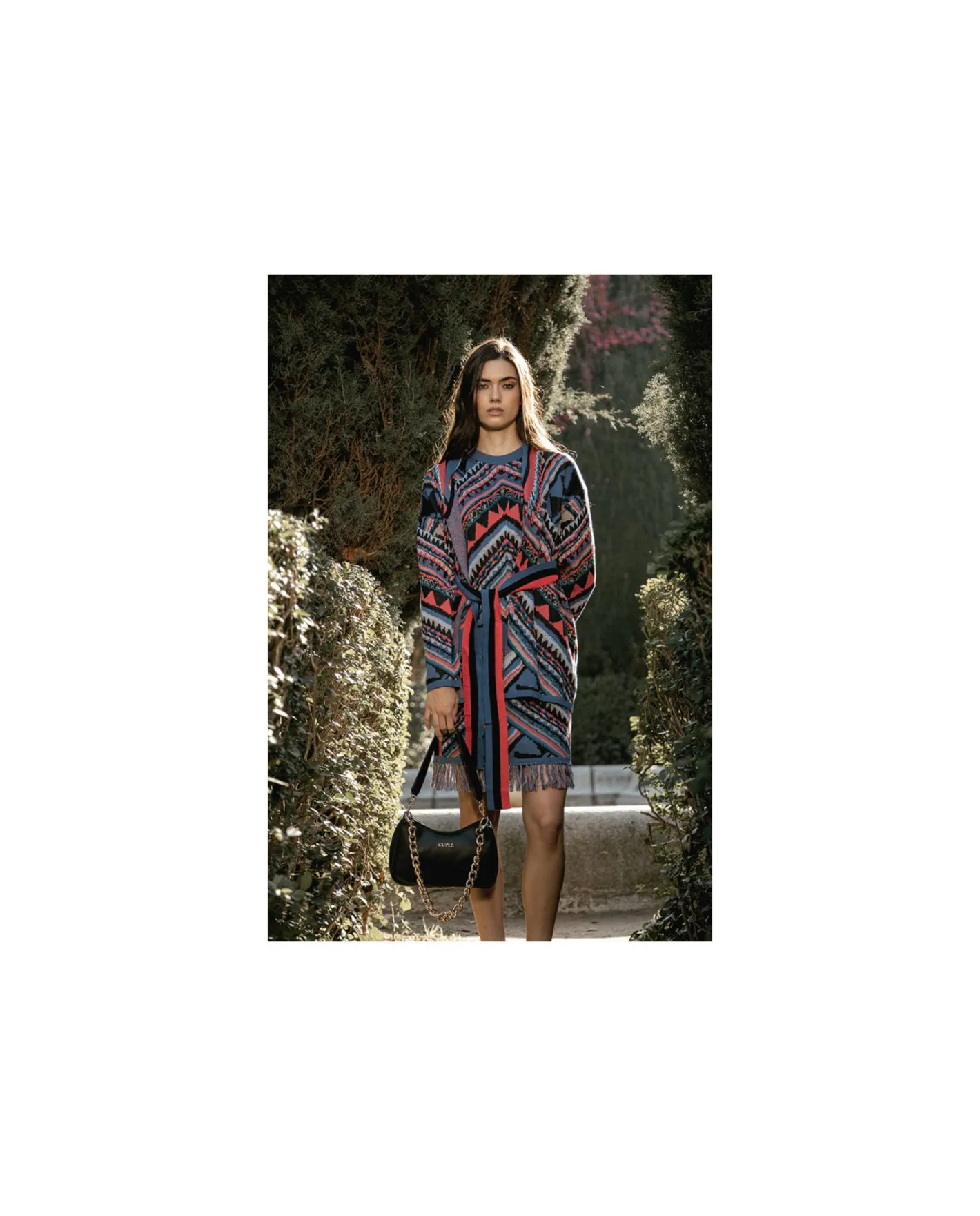 Cuplé Cardigan Etnico Punto Tricot Multicolor^Mujer Chaquetas Y Abrigos