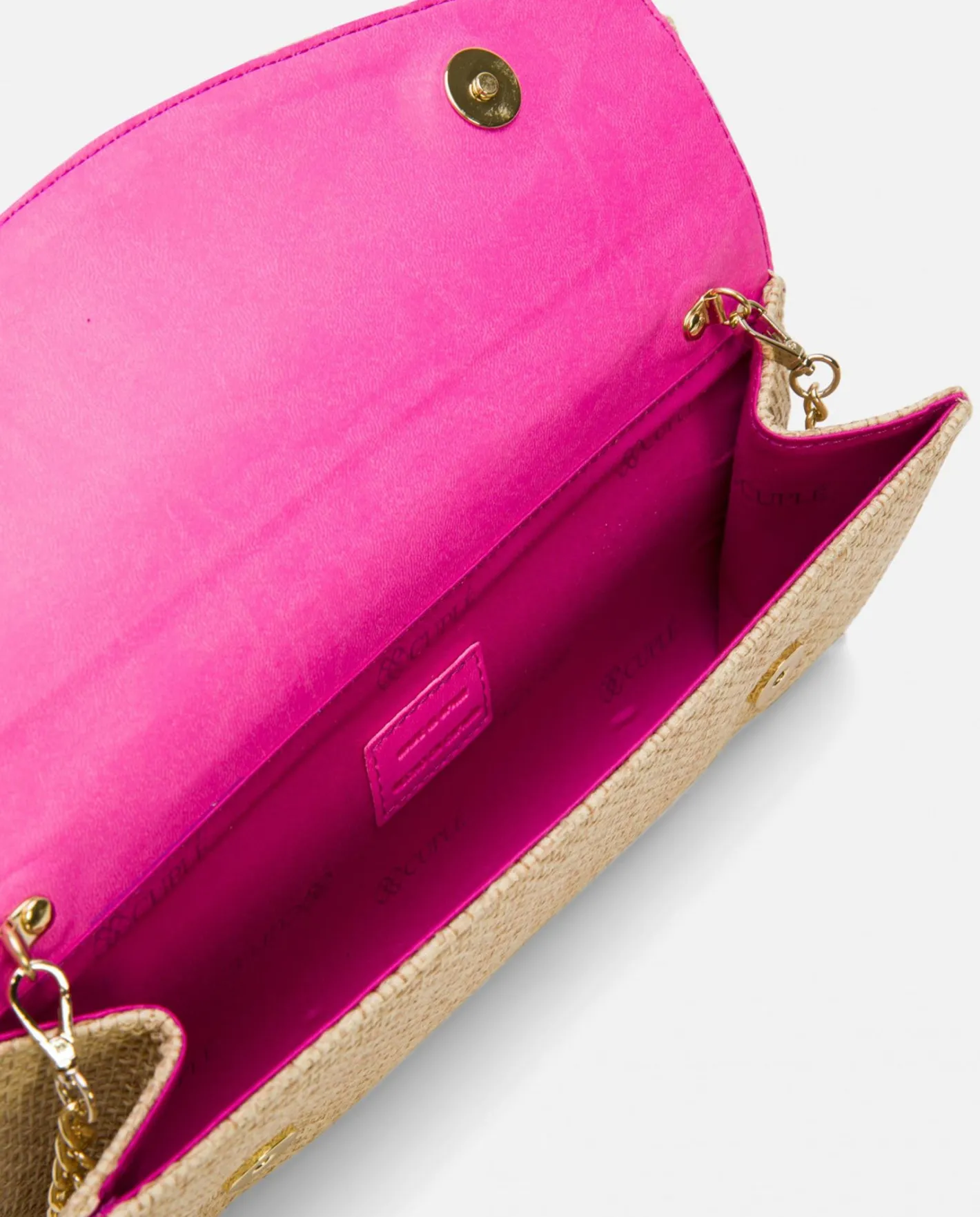 Cuplé Cartera Mano Solapa Textil Beig^Mujer Bolsos Mano