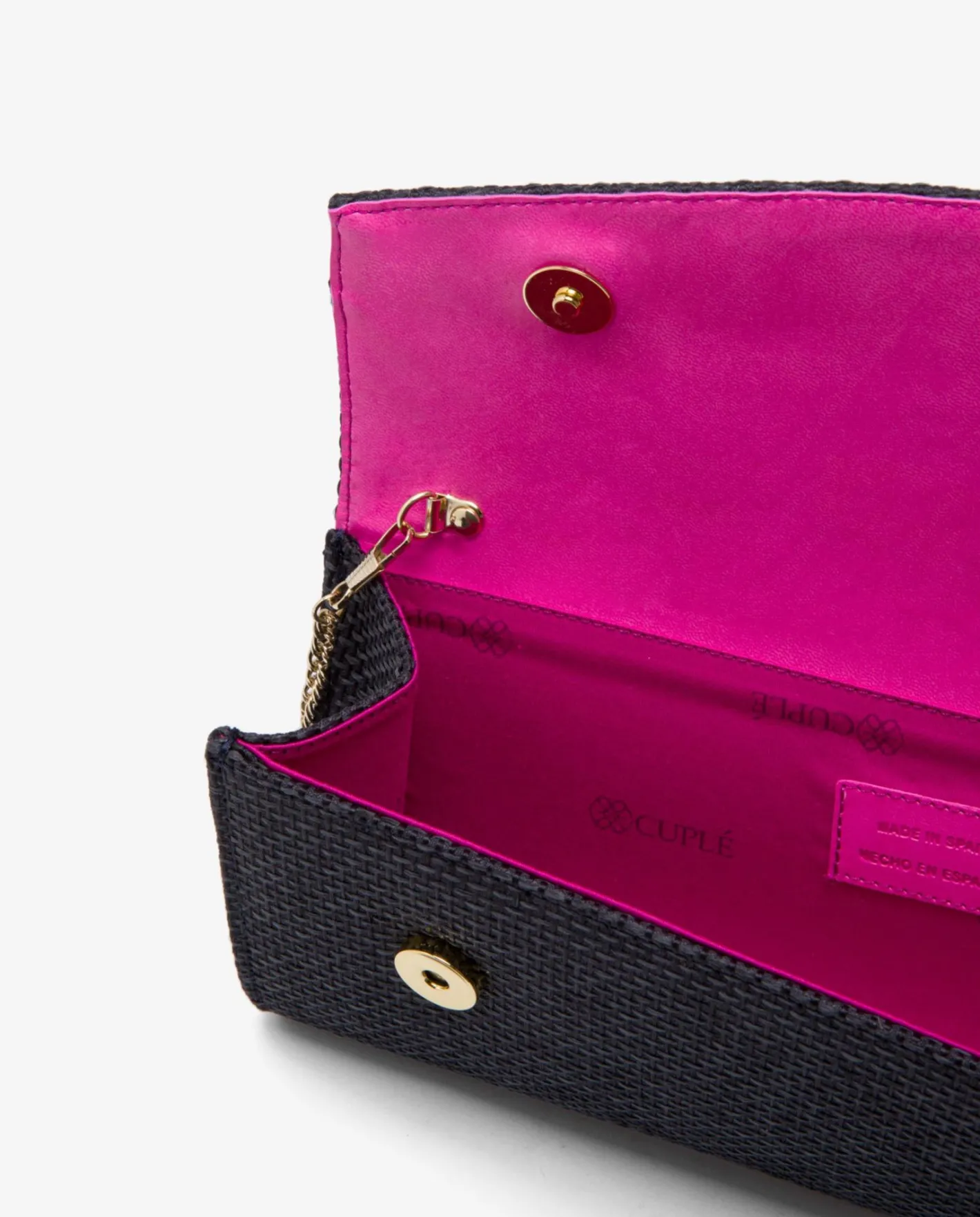 Cuplé Cartera Mano Solapa Textil Negro^Mujer Bolsos Mano