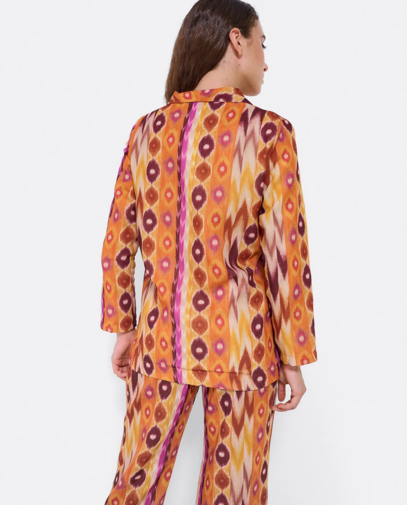 Cuplé Chaqueta Cruzada Tejido Estampado Etnico^Mujer Chaquetas Y Abrigos