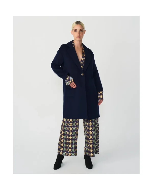 Cuplé Chaqueta Larga Pano Marino^Mujer Chaquetas Y Abrigos