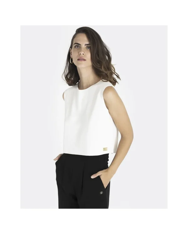 Cuplé Cropt Top Neopreno Blanco^Mujer Camisas Y Tops