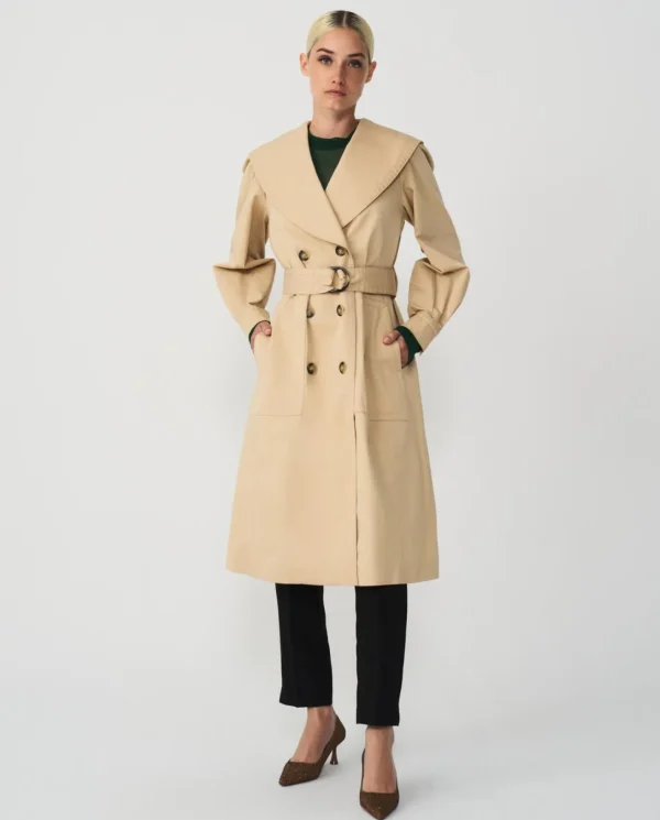 Cuplé Gabardina Sarga Beig^Mujer Chaquetas Y Abrigos