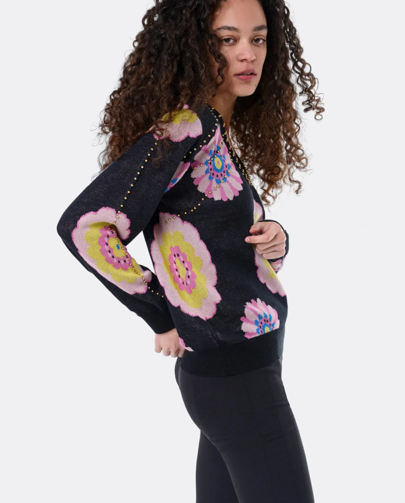 Cuplé Jersey Pico Punto Estampado Flor Multi^Mujer Sudaderas Y Jerseis