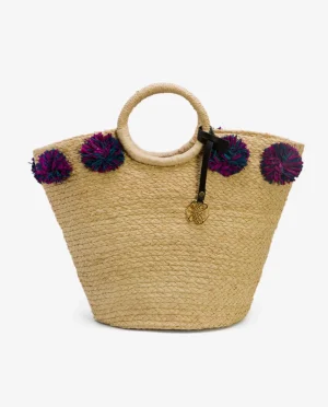 Cuplé Maxi Capazo Pompon Rafia Beig^Mujer Capazos