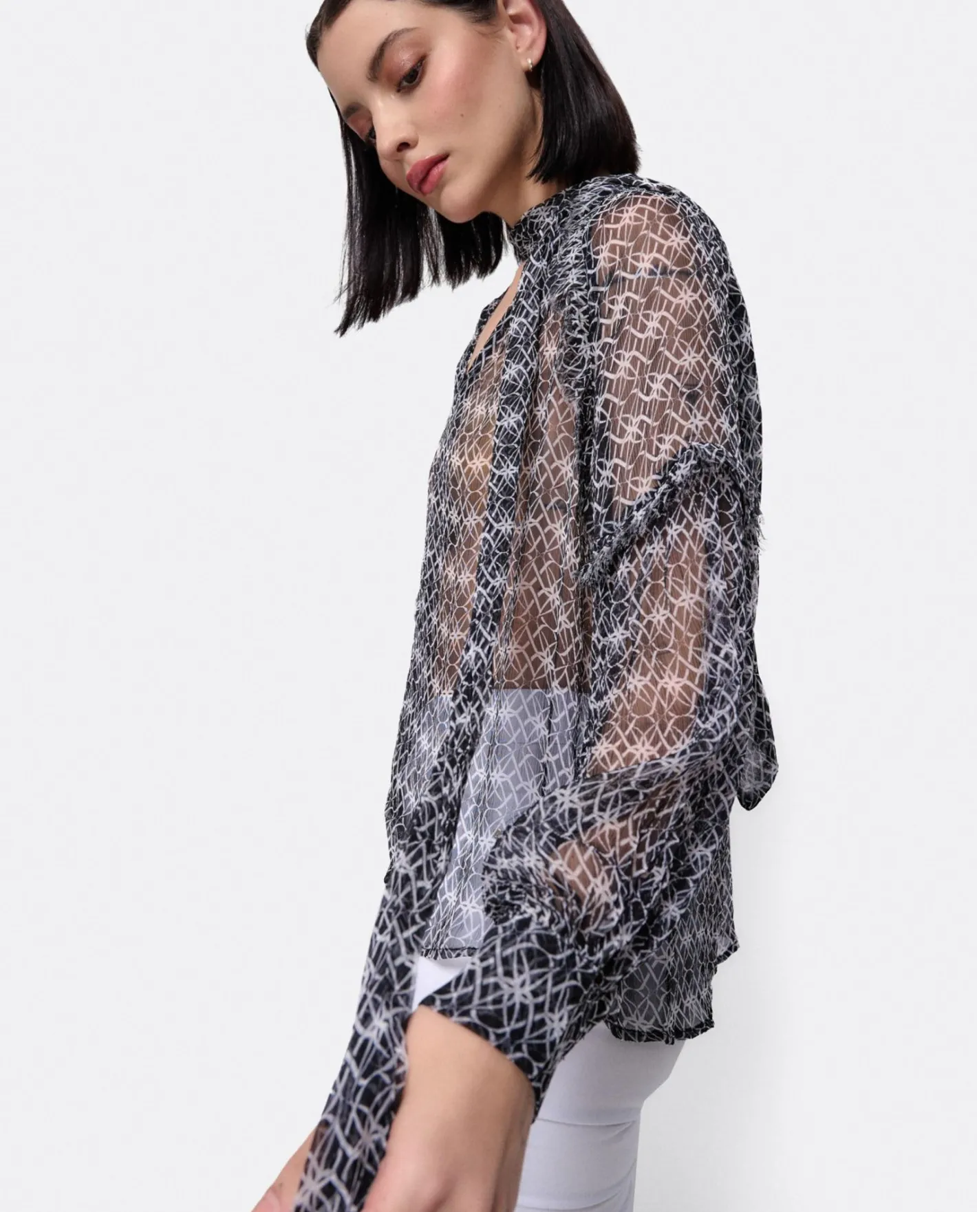 Cuplé Maxiblusa Romantica Gasa Monogram^Mujer Camisas Y Tops