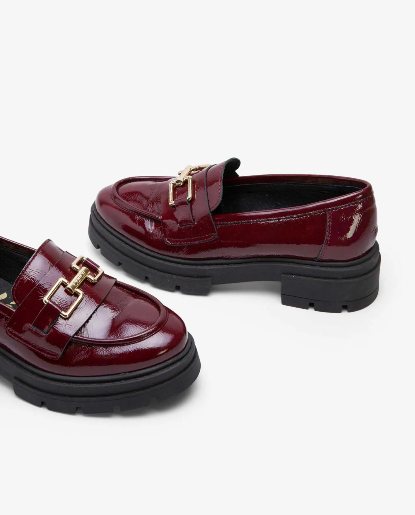 Cuplé Mocasin Trabilla Charol Piel Burdeos^Mujer Mocasines Y Bailarinas