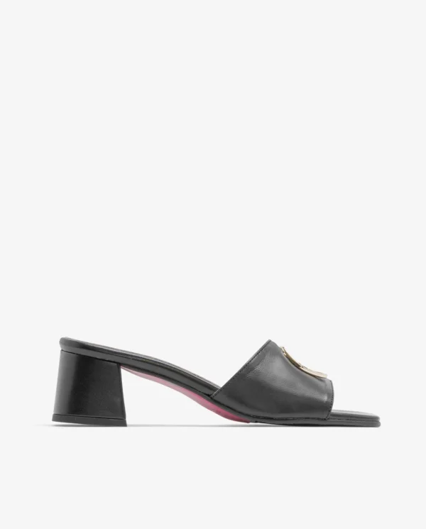 Cuplé Pala Logo Piel Negro^Mujer Zuecos