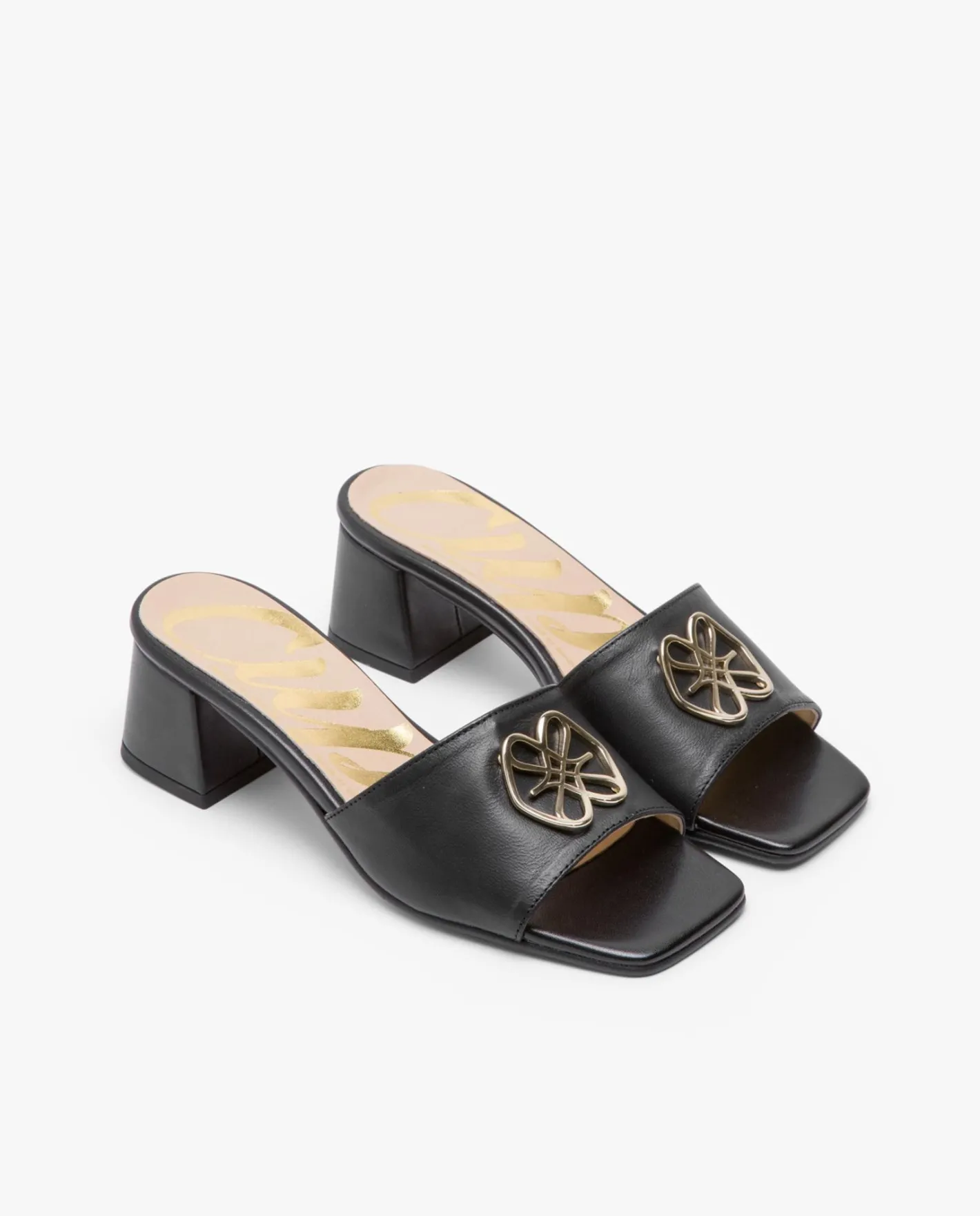 Cuplé Pala Logo Piel Negro^Mujer Zuecos
